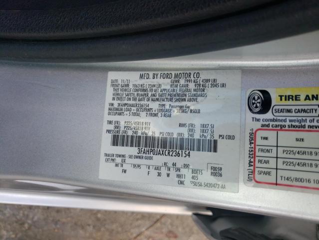 Photo 9 VIN: 3FAHP0JAXCR236154 - FORD FUSION SEL 