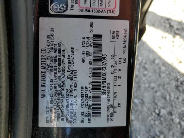 Photo 11 VIN: 3FAHP0JAXCR337095 - FORD FUSION SEL 