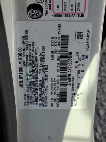 Photo 12 VIN: 3FAHP0JAXCR339848 - FORD FUSION 