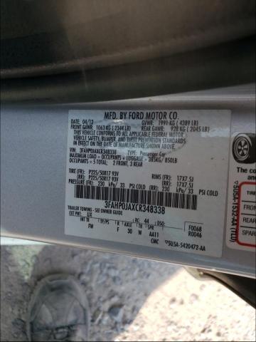 Photo 9 VIN: 3FAHP0JAXCR348338 - FORD FUSION SEL 