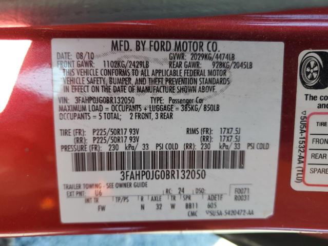 Photo 11 VIN: 3FAHP0JG0BR132050 - FORD FUSION 