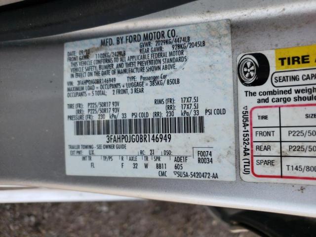 Photo 9 VIN: 3FAHP0JG0BR146949 - FORD FUSION SEL 