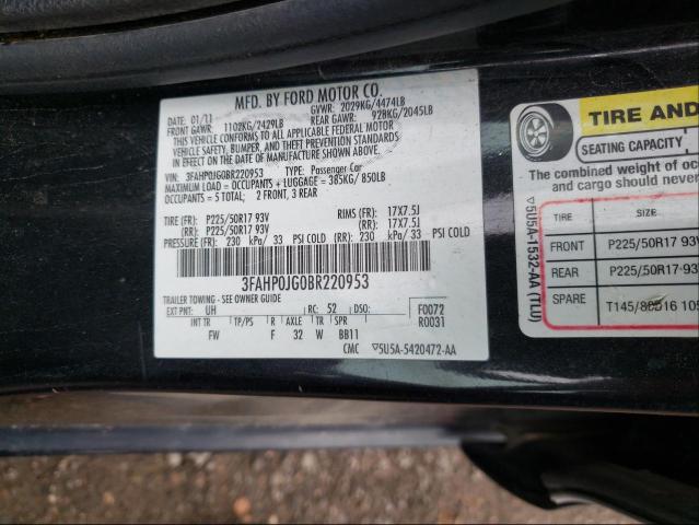 Photo 9 VIN: 3FAHP0JG0BR220953 - FORD FUSION SEL 