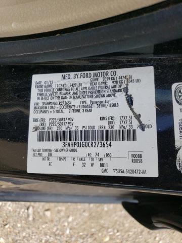 Photo 11 VIN: 3FAHP0JG0CR273654 - FORD FUSION SEL 