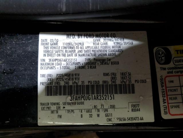 Photo 11 VIN: 3FAHP0JG1AR352151 - FORD FUSION 