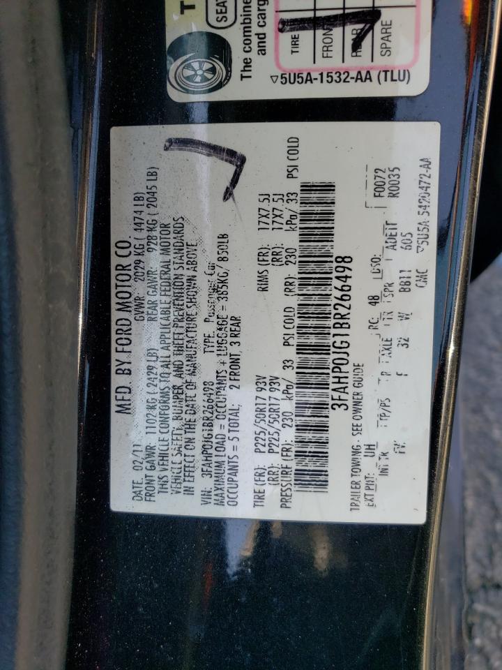 Photo 11 VIN: 3FAHP0JG1BR266498 - FORD FUSION 