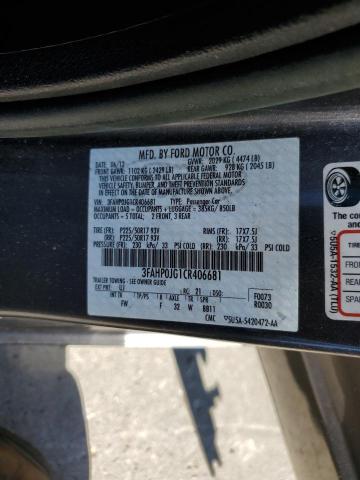 Photo 11 VIN: 3FAHP0JG1CR406681 - FORD FUSION SEL 