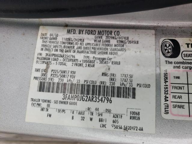 Photo 11 VIN: 3FAHP0JG2AR354796 - FORD FUSION SEL 