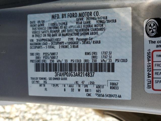 Photo 11 VIN: 3FAHP0JG3AR214837 - FORD FUSION 