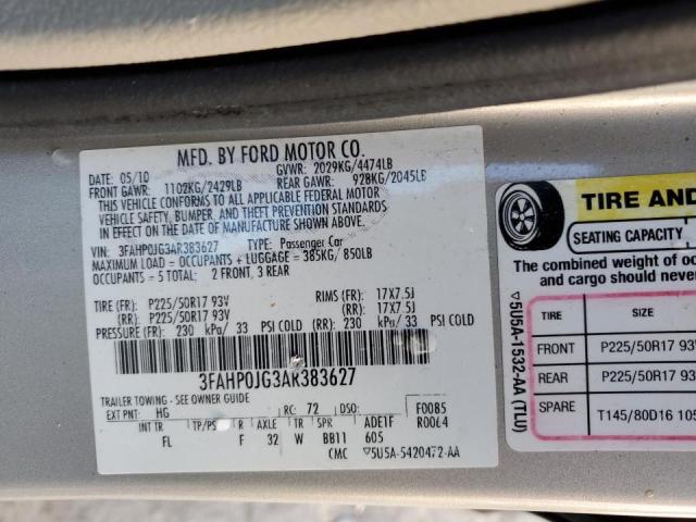 Photo 11 VIN: 3FAHP0JG3AR383627 - FORD FUSION SEL 