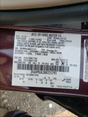 Photo 9 VIN: 3FAHP0JG3BR225791 - FORD FUSION SEL 