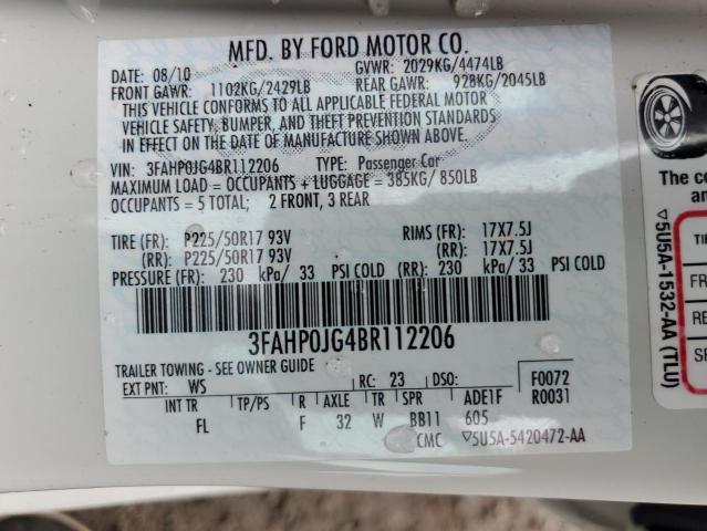 Photo 12 VIN: 3FAHP0JG4BR112206 - FORD FUSION 