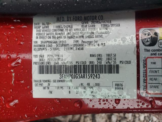 Photo 11 VIN: 3FAHP0JG5AR159243 - FORD FUSION SEL 