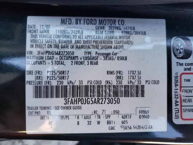 Photo 11 VIN: 3FAHP0JG5AR273050 - FORD FUSION SEL 