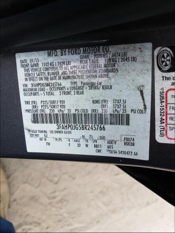 Photo 9 VIN: 3FAHP0JG5BR245766 - FORD FUSION SEL 