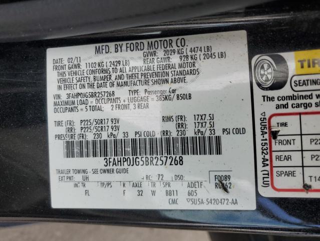 Photo 12 VIN: 3FAHP0JG5BR257268 - FORD FUSION SEL 