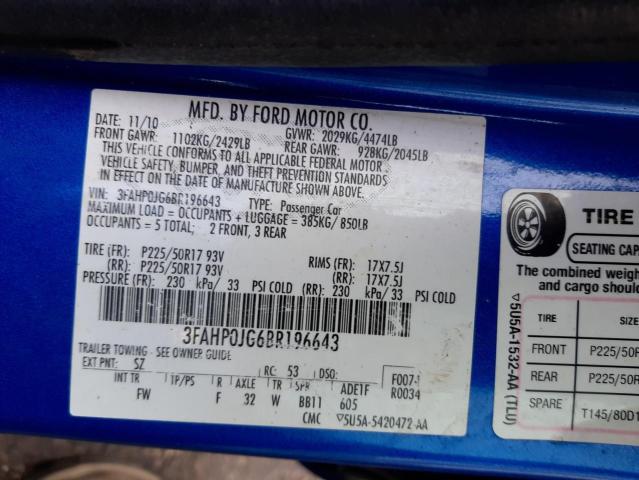 Photo 9 VIN: 3FAHP0JG6BR196643 - FORD FUSION SEL 