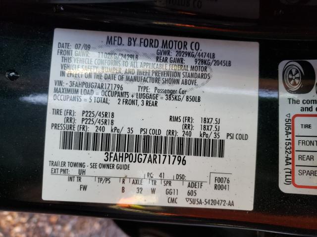 Photo 9 VIN: 3FAHP0JG7AR171796 - FORD FUSION SEL 