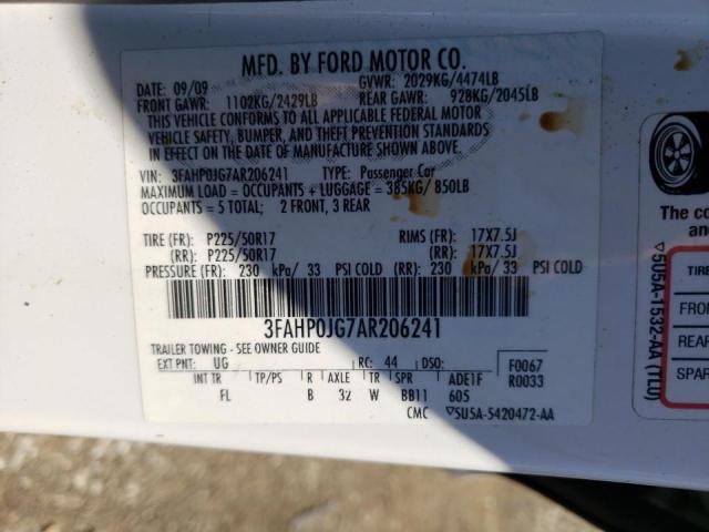 Photo 9 VIN: 3FAHP0JG7AR206241 - FORD FUSION SEL 