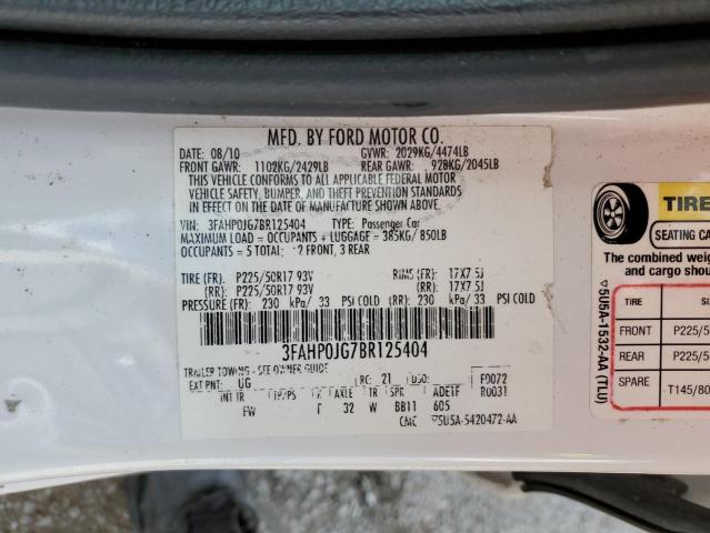 Photo 12 VIN: 3FAHP0JG7BR125404 - FORD FUSION 