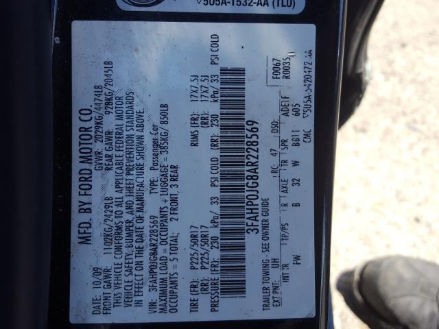 Photo 9 VIN: 3FAHP0JG8AR228569 - FORD FUSION SEL 