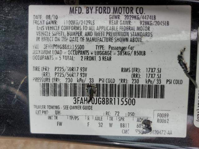 Photo 11 VIN: 3FAHP0JG8BR115500 - FORD FUSION SEL 