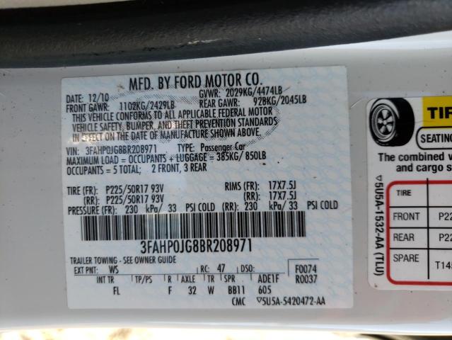 Photo 9 VIN: 3FAHP0JG8BR208971 - FORD FUSION SEL 