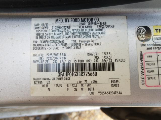 Photo 9 VIN: 3FAHP0JGXBR225660 - FORD FUSION SEL 