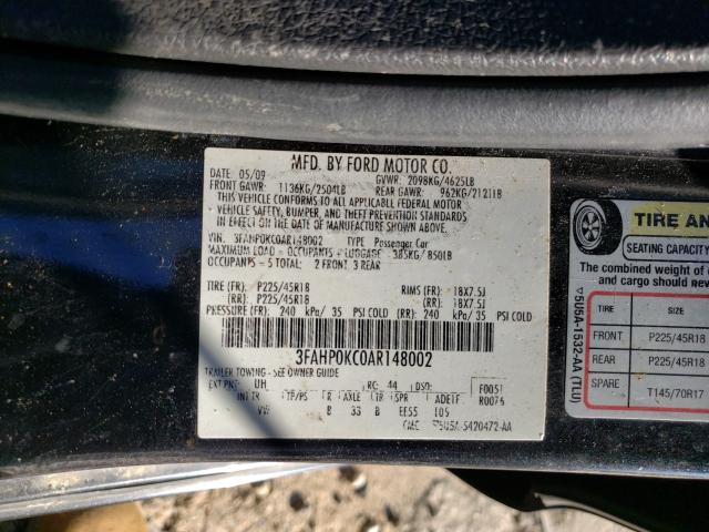 Photo 9 VIN: 3FAHP0KC0AR148002 - FORD FUSION SPO 