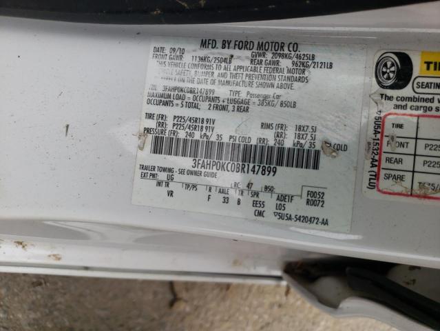 Photo 9 VIN: 3FAHP0KC0BR147899 - FORD FUSION SPO 