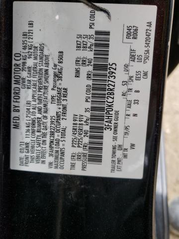 Photo 12 VIN: 3FAHP0KC2BR273925 - FORD FUSION SPO 