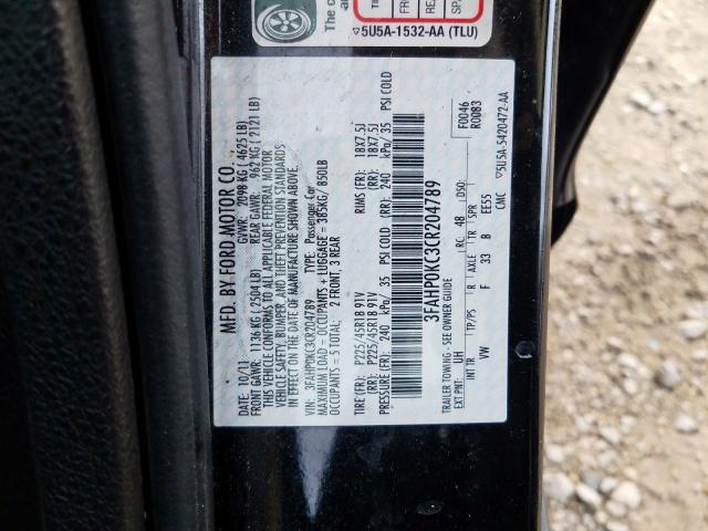 Photo 9 VIN: 3FAHP0KC3CR204789 - FORD FUSION SPO 