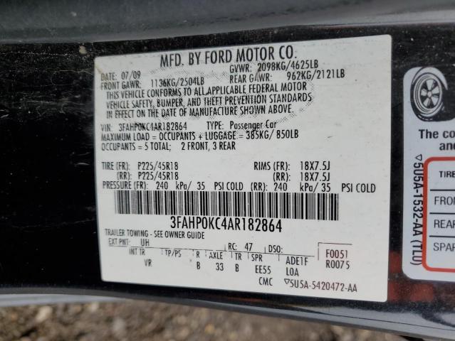 Photo 11 VIN: 3FAHP0KC4AR182864 - FORD FUSION 