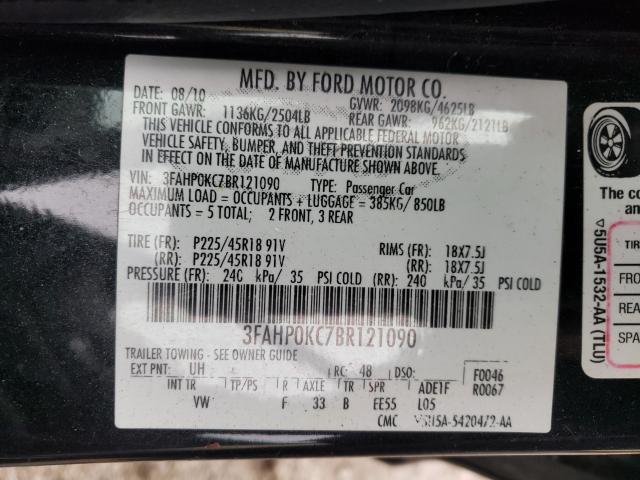 Photo 9 VIN: 3FAHP0KC7BR121090 - FORD FUSION SPO 