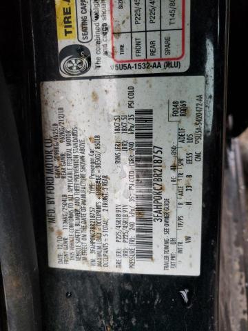 Photo 11 VIN: 3FAHP0KC7BR218757 - FORD FUSION SPO 