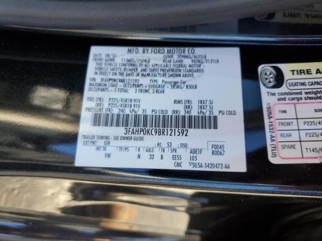 Photo 9 VIN: 3FAHP0KC9BR121592 - FORD FUSION SPO 