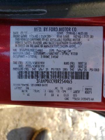 Photo 9 VIN: 3FAHP0KC9BR254465 - FORD FUSION SPO 