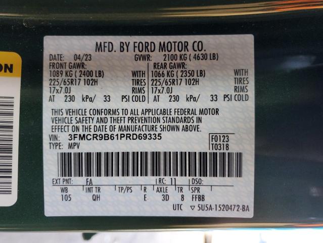 Photo 11 VIN: 3FMCR9B61PRD69335 - FORD BRONCO 