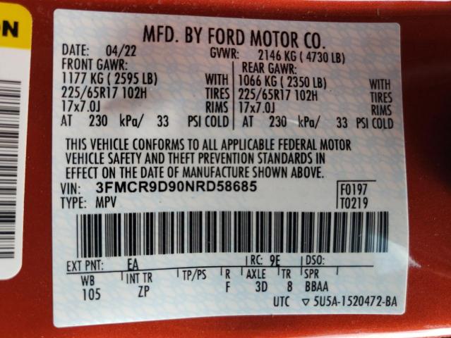 Photo 13 VIN: 3FMCR9D90NRD58685 - FORD BRONCO 