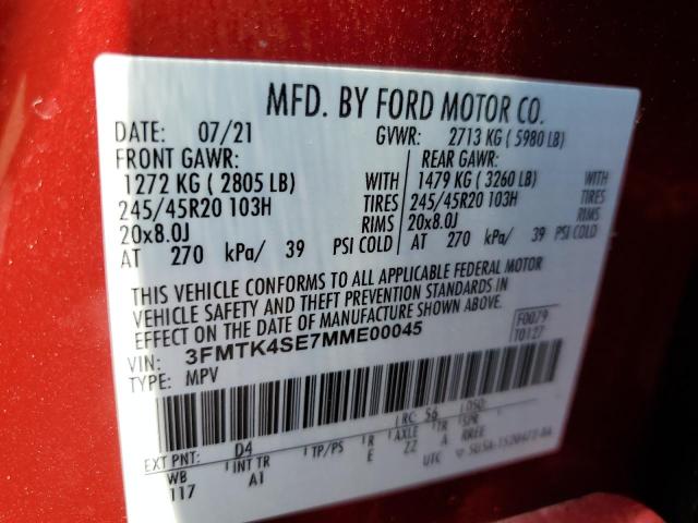 Photo 11 VIN: 3FMTK4SE7MME00045 - FORD MUSTANG MA 