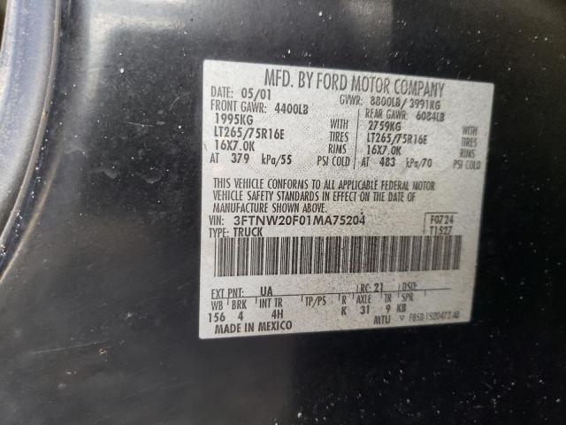 Photo 12 VIN: 3FTNW20F01MA75204 - FORD F250 SUPER 