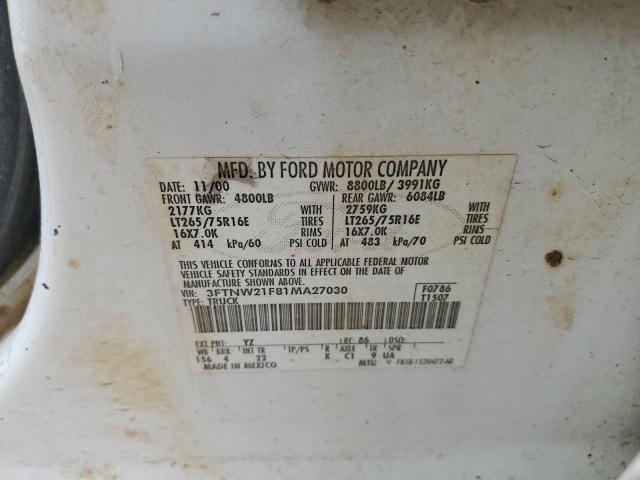 Photo 11 VIN: 3FTNW21F81MA27030 - FORD F250 SUPER 