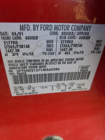 Photo 12 VIN: 3FTNW21S71MA65586 - FORD F250 SUPER 