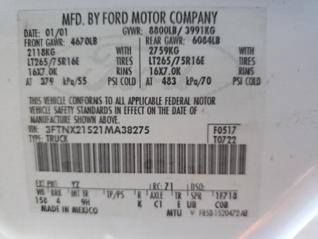 Photo 11 VIN: 3FTNX21S21MA38275 - FORD F250 