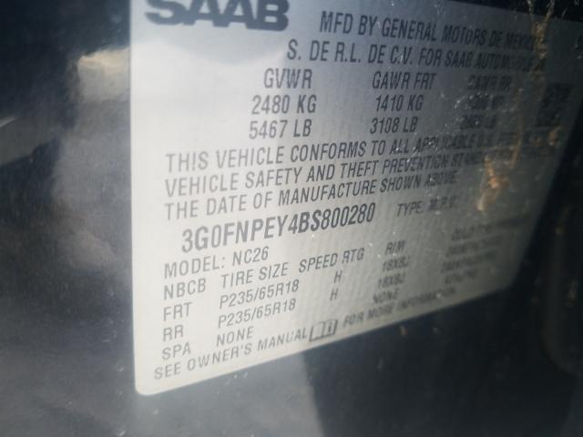 Photo 9 VIN: 3G0FNPEY4BS800280 - SAAB 9-4X 