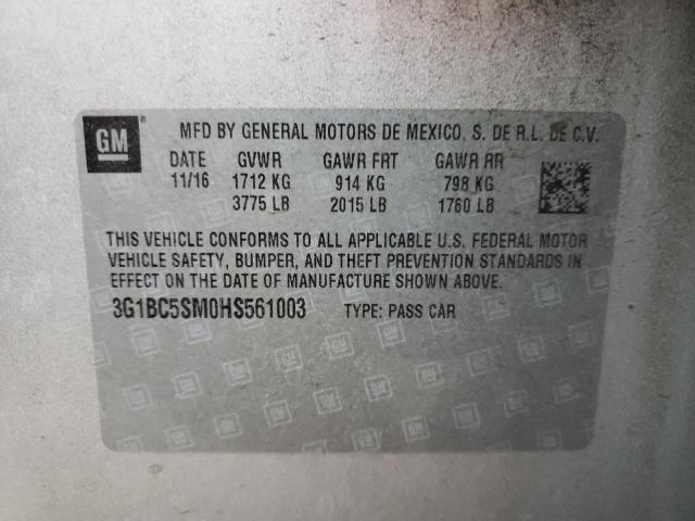 Photo 9 VIN: 3G1BC5SM0HS561003 - CHEVROLET CRUZE LS 