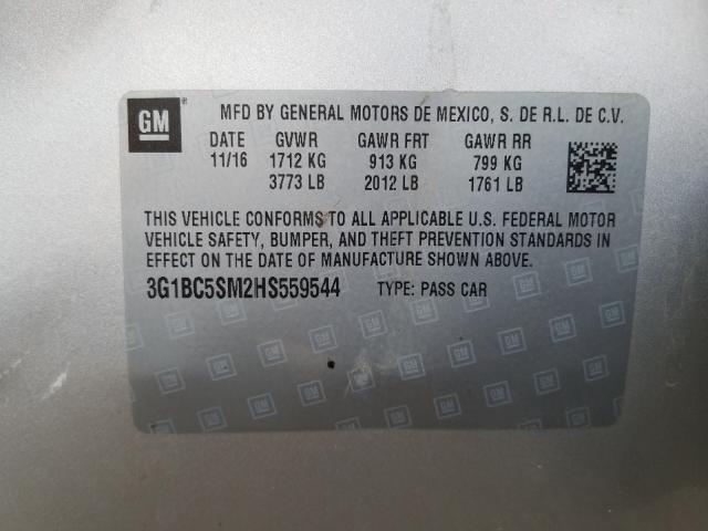 Photo 9 VIN: 3G1BC5SM2HS559544 - CHEVROLET CRUZE LS 