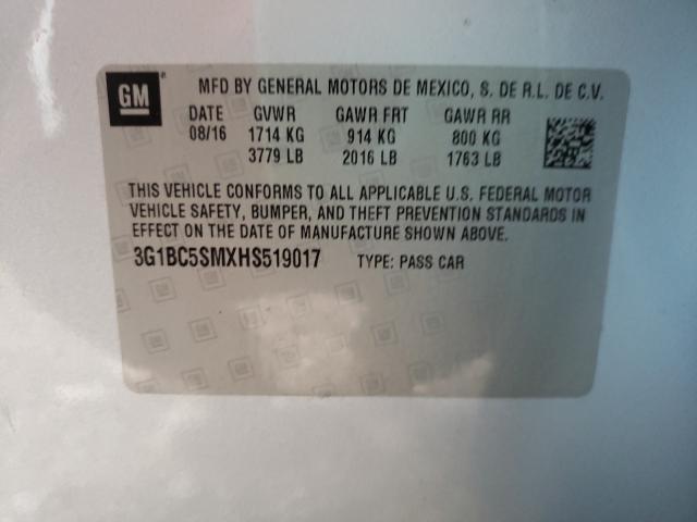 Photo 9 VIN: 3G1BC5SMXHS519017 - CHEVROLET CRUZE LS 