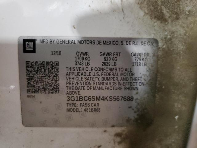 Photo 12 VIN: 3G1BC6SM4KS567688 - CHEVROLET CRUZE LS 