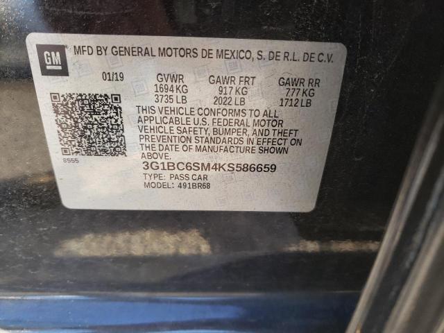 Photo 11 VIN: 3G1BC6SM4KS586659 - CHEVROLET CRUZE LS 